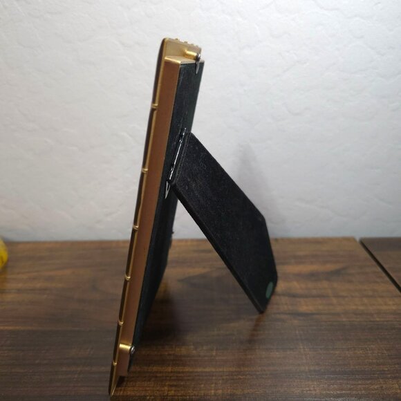 Vintage Brown & Gold Ashely Manor Shiny Resin & Metal 4x6 Textured Swirl Design - Picture 4 of 10